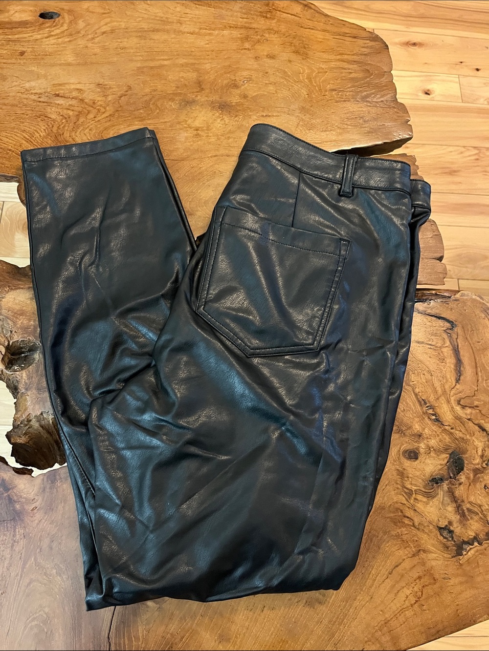 Rewash Black Faux Leather Skinny Pants